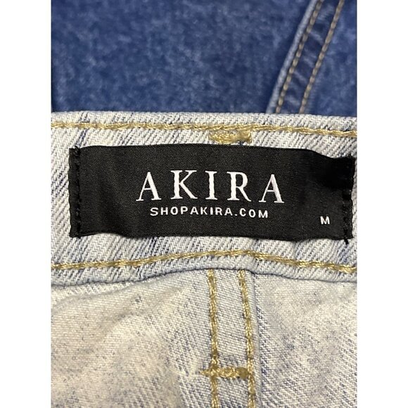 AKIRA Cut Off Daisy Tiger Graphic Ombre Blue Jean Denim Shorts Women's Medium - Picture 6 of 7